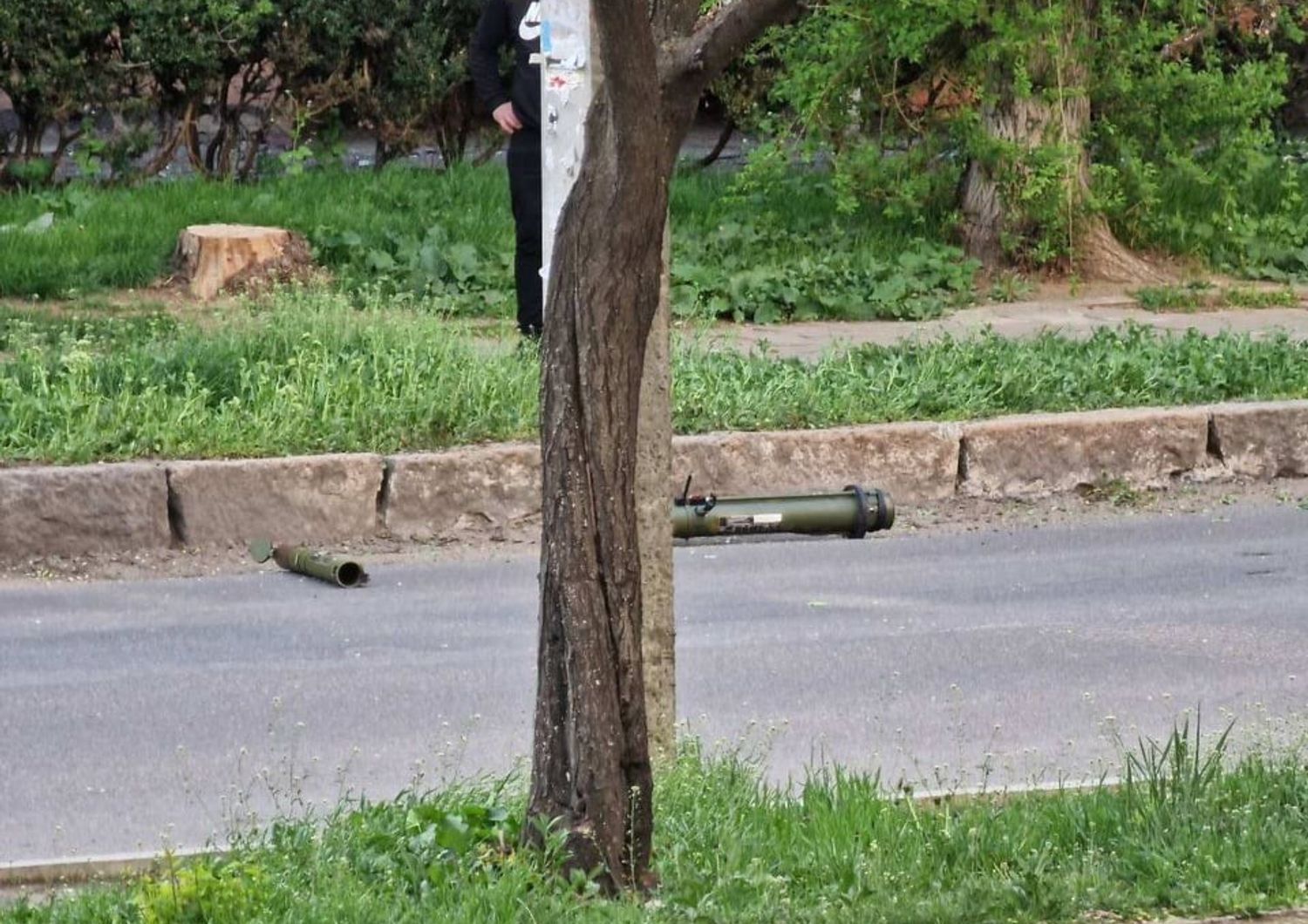 Un lanciarazzi portatile abbandonato dopo l'attacco in Transnistria