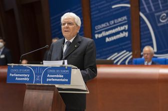 Il Presidente della Repubblica Sergio Mattarella durante il suo intervento all'Assemblea Parlamentare del Consiglio d'Europa &nbsp;