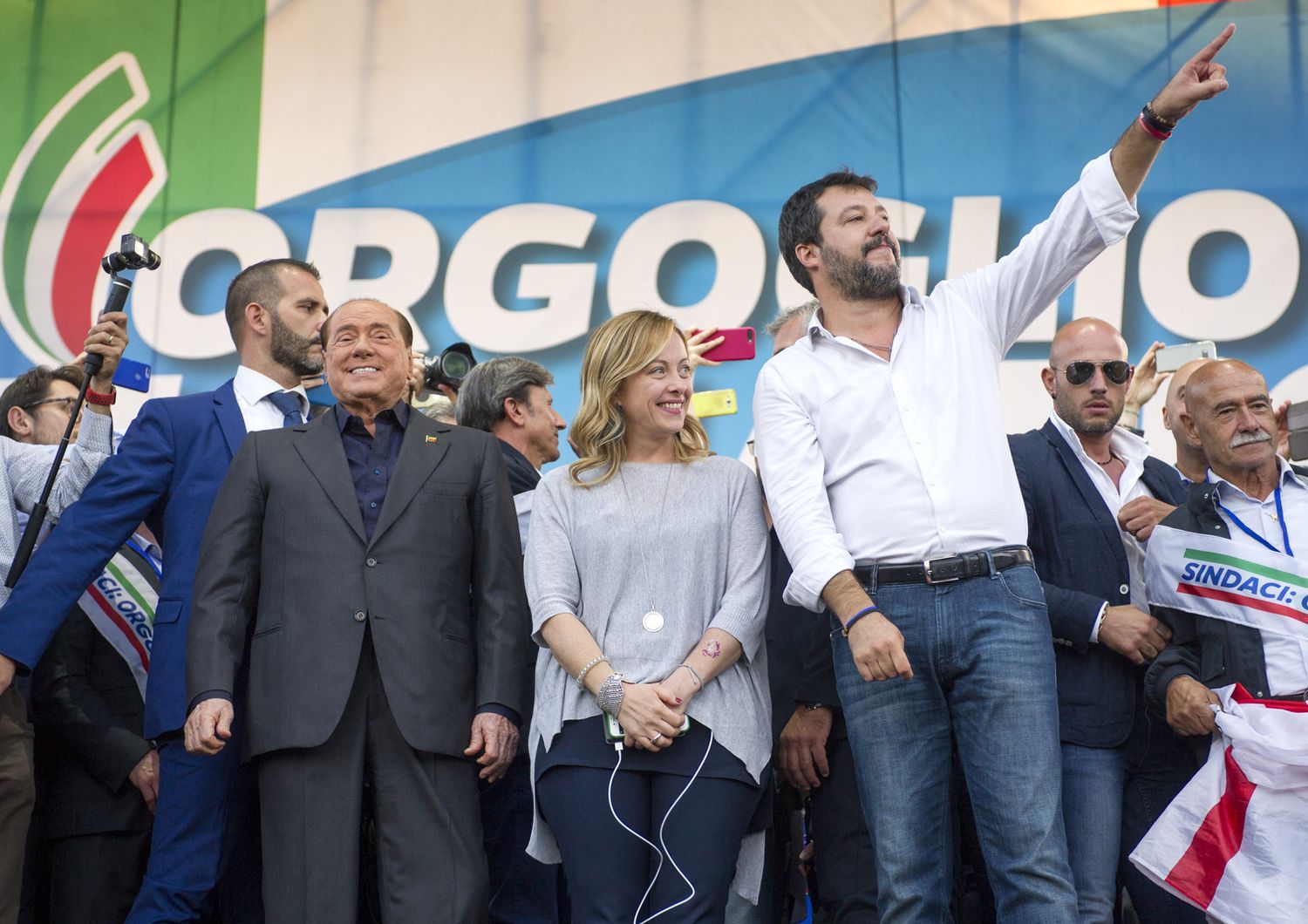 Silvio Berlusconi, Giorgia Meloni, Matteo Salvini&nbsp;