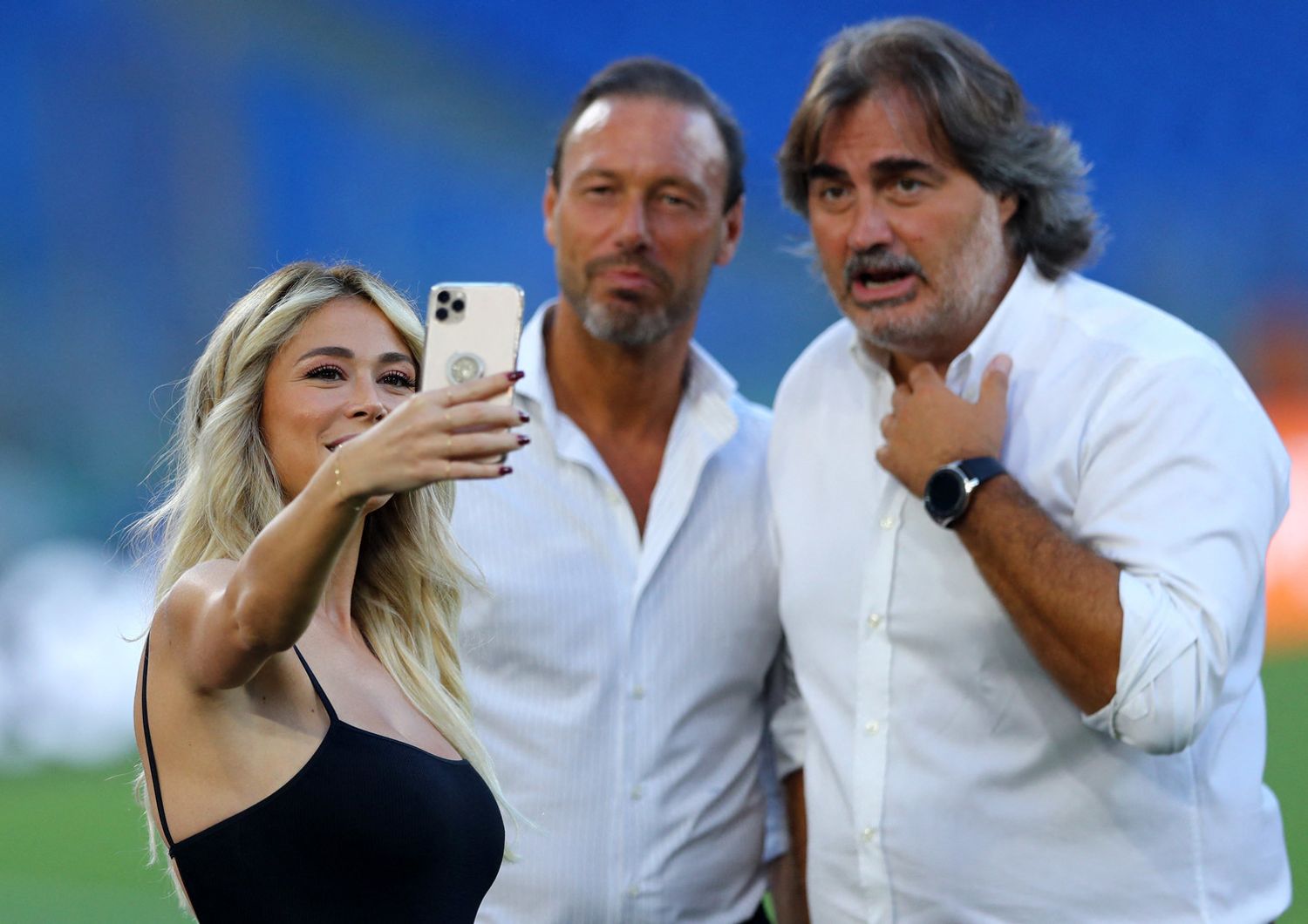 Dario Marcolin tra Diletta Leotta e Pierluigi Pardo