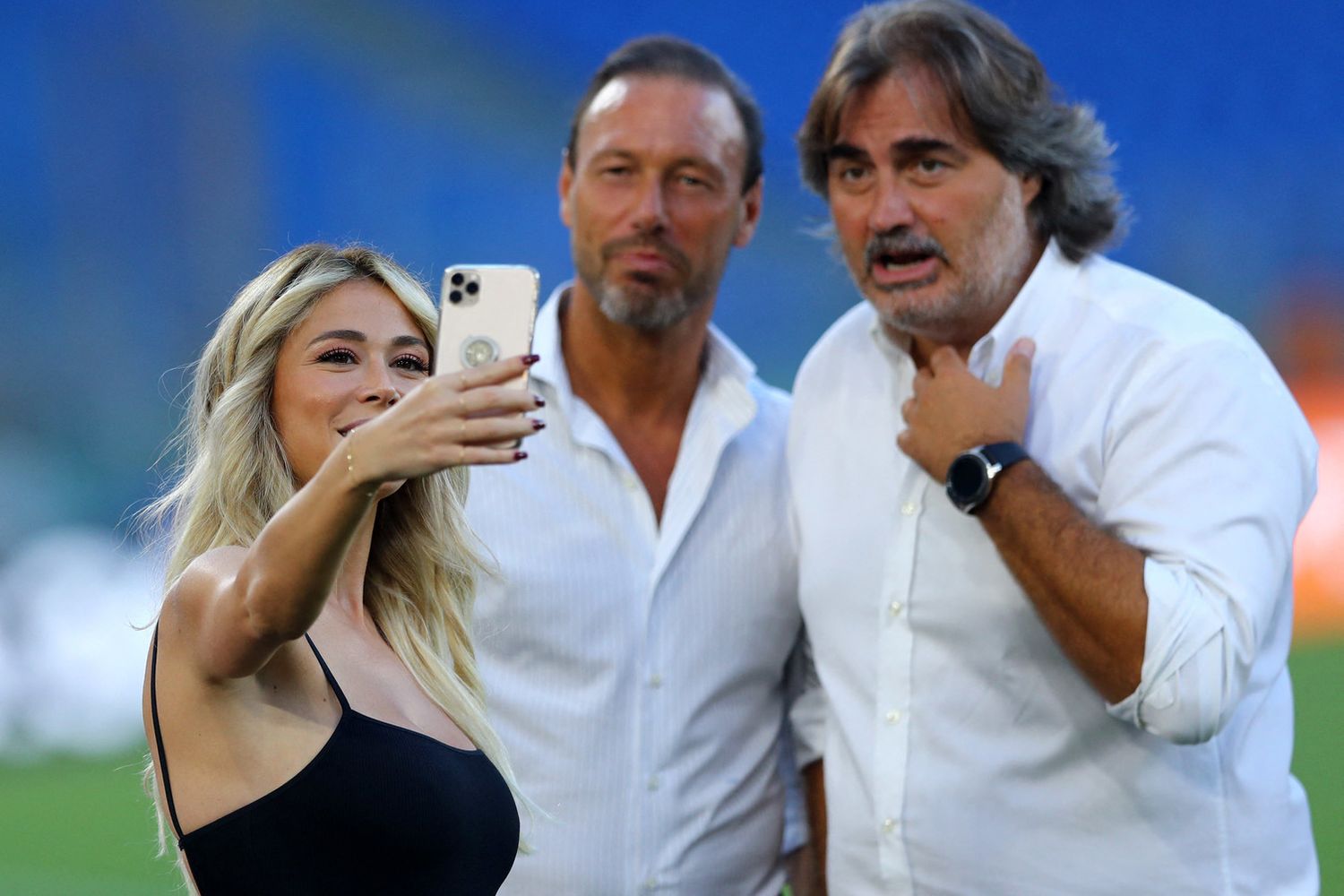 Dario Marcolin tra Diletta Leotta e Pierluigi Pardo