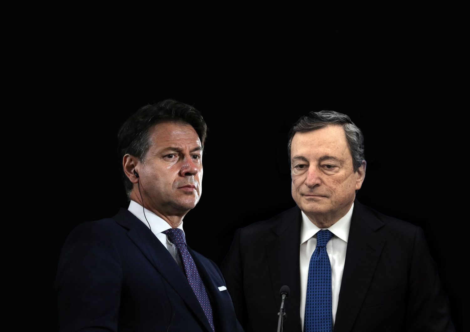 Giuseppe Conte e Mario Draghi