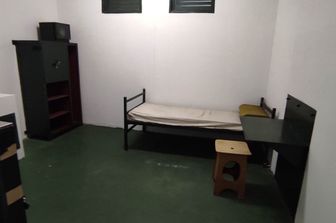 La cella di Buscetta nell'aula bunker dell'Ucciardone