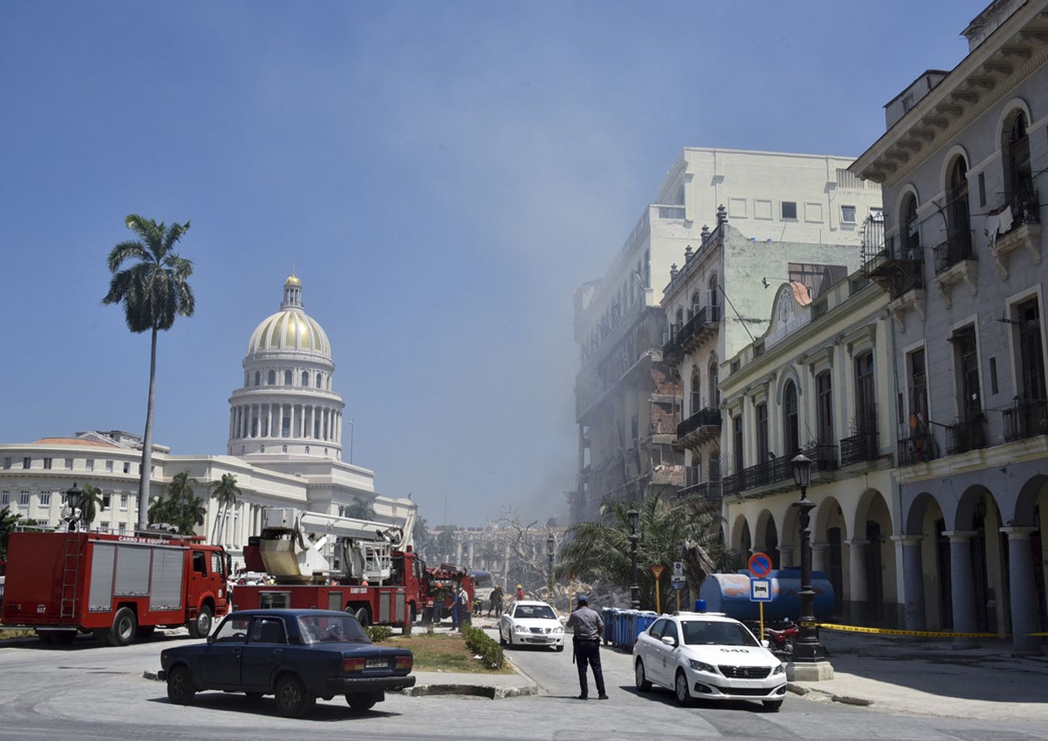 L'edificio del Saratoga Hotel danneggiato dall'esplosione all'Avana&nbsp;