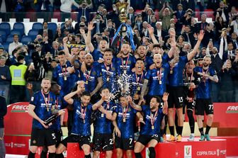 L'Inter festeggia la Coppa Italia all'Olimpico&nbsp;