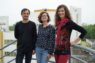 Da sinistra: Nicola Marchili, Kazi Rygl ed Elisabetta Liuzzo dell&rsquo;INAF