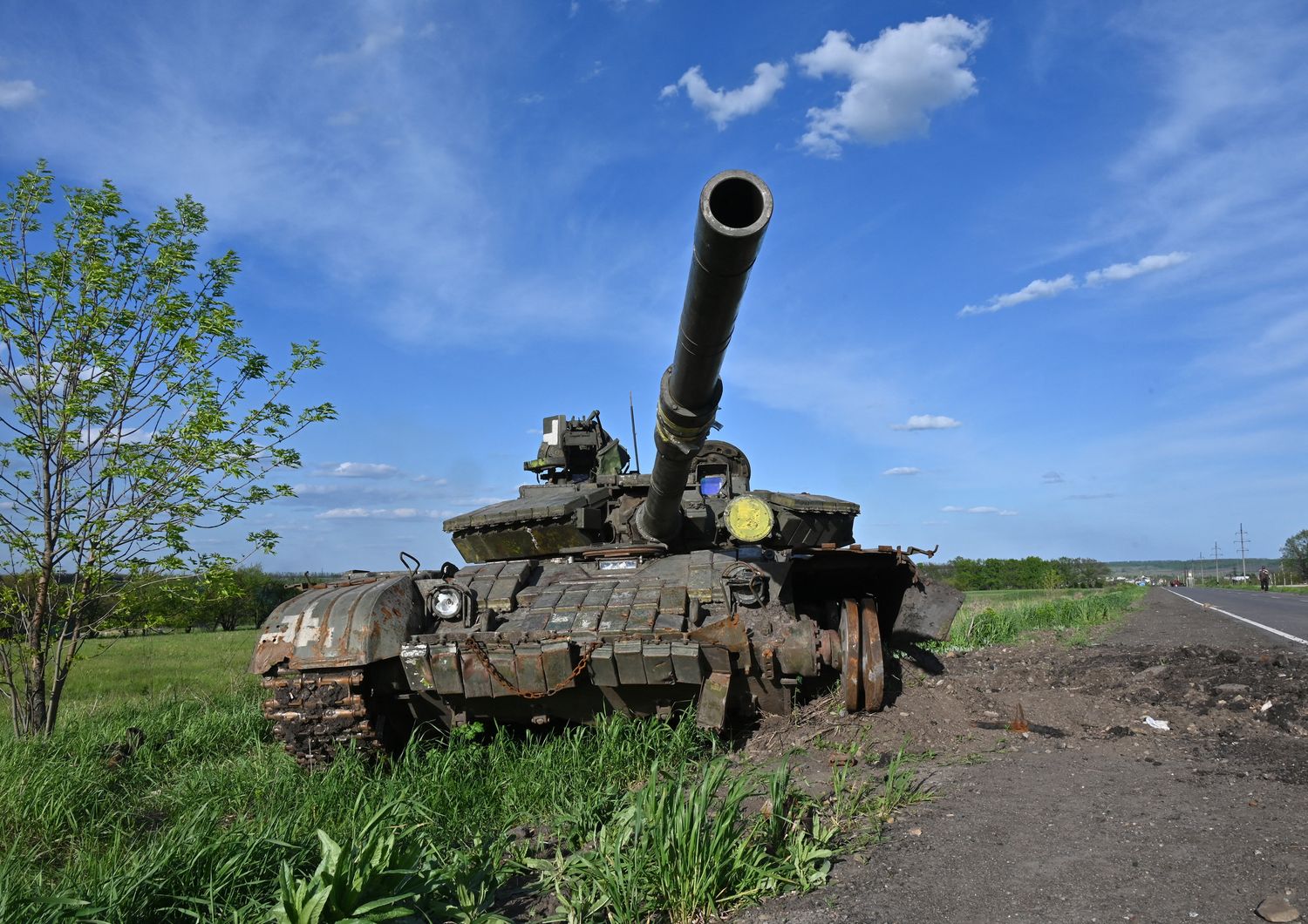 Un tank russo danneggiato, Kharkiv