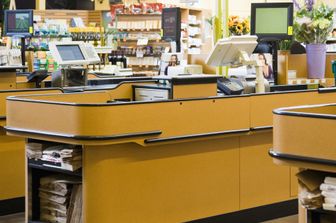La cassa di un supermercato