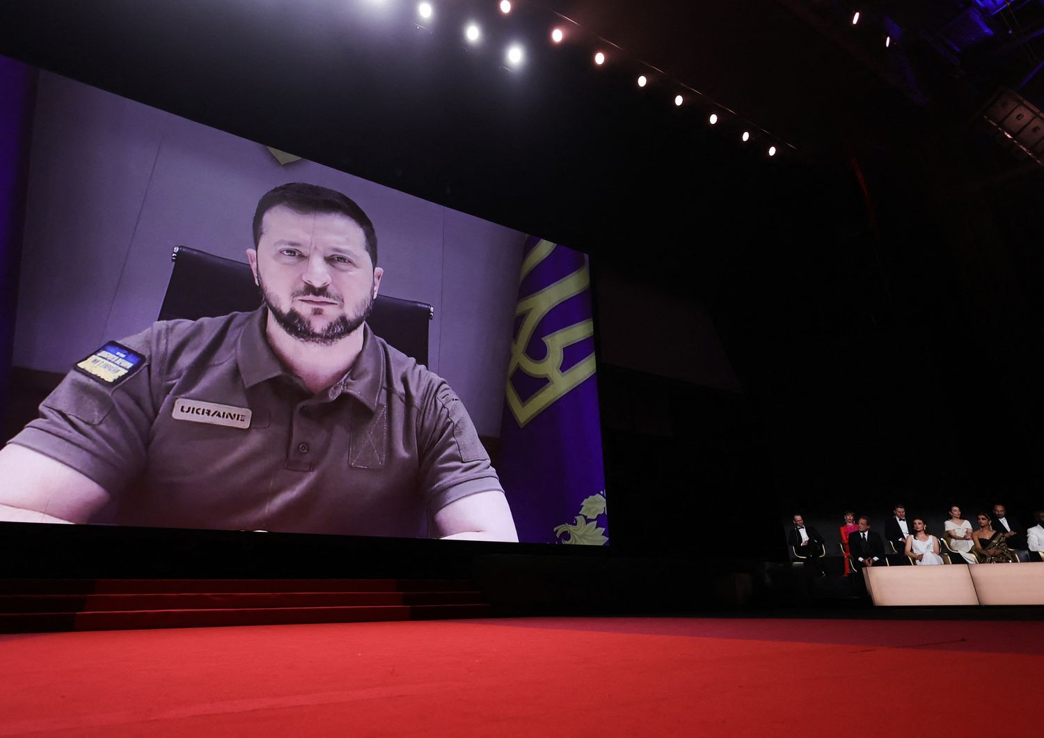 Il presidente ucraino Volodimir Zelensky ha parlato all'inaugurazione del Festival di Cannes