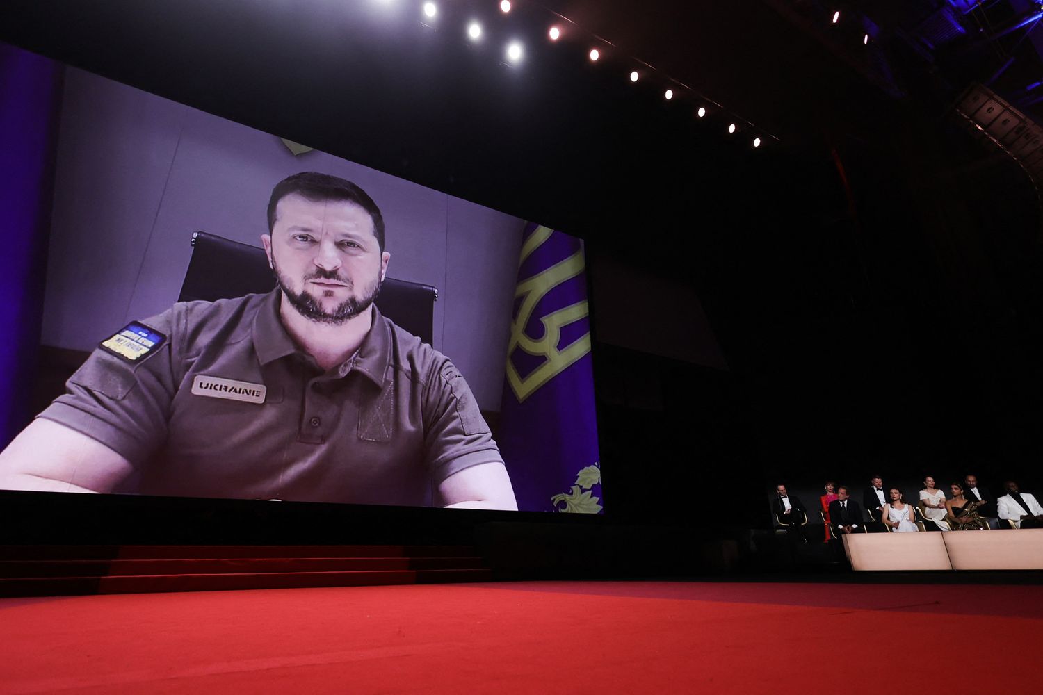 Il presidente ucraino Volodimir Zelensky ha parlato all'inaugurazione del Festival di Cannes