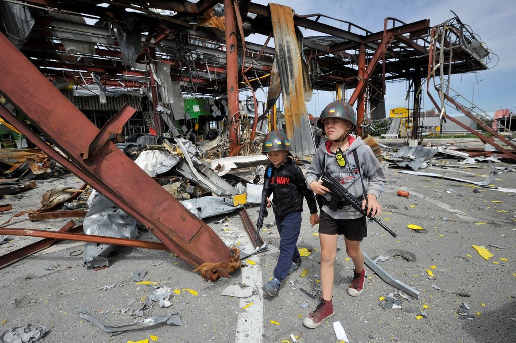 Bambini a&nbsp;Stoyanka, un villaggio nella regione di Kiev