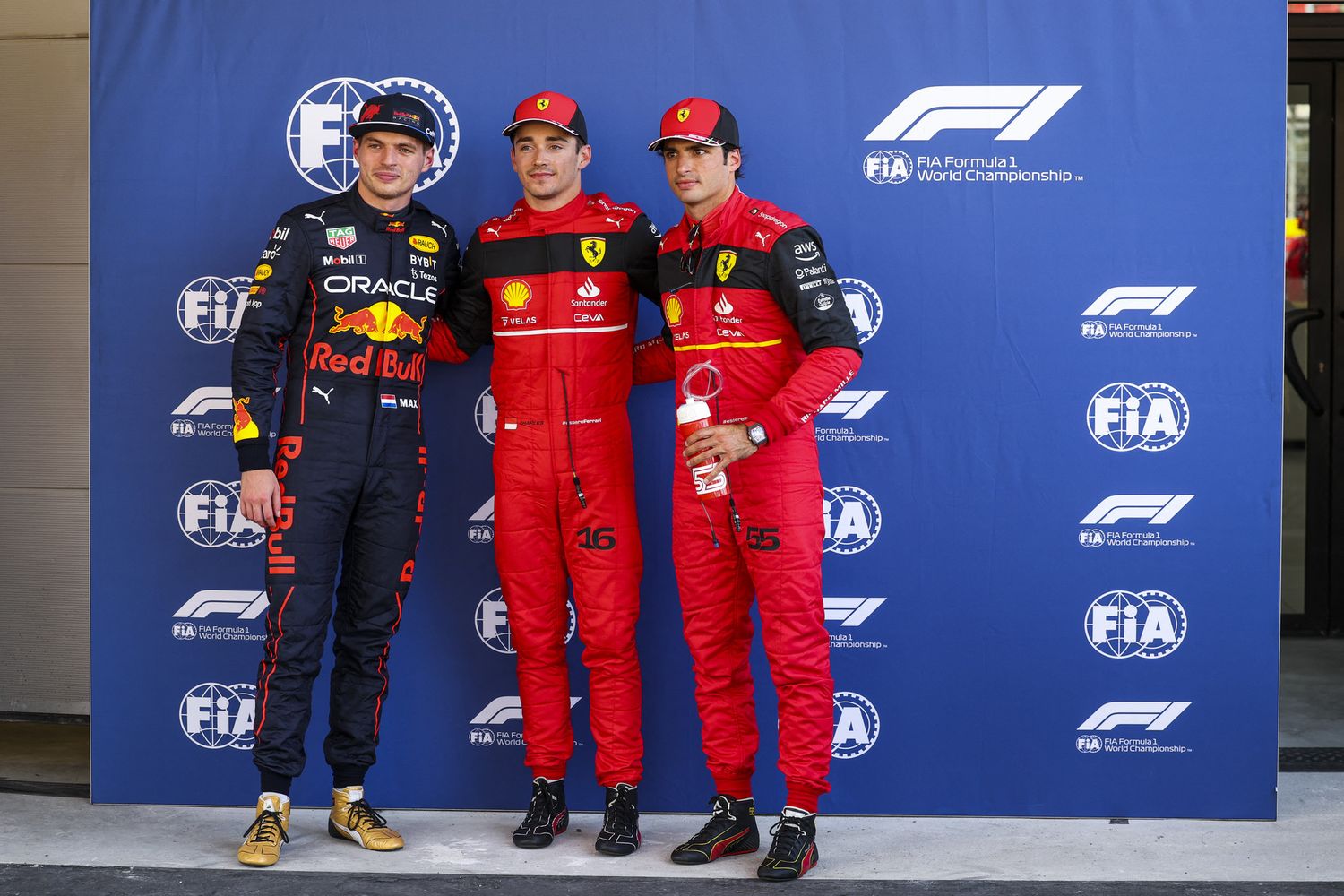 I primi tre in griglia nel Gp di Spagna