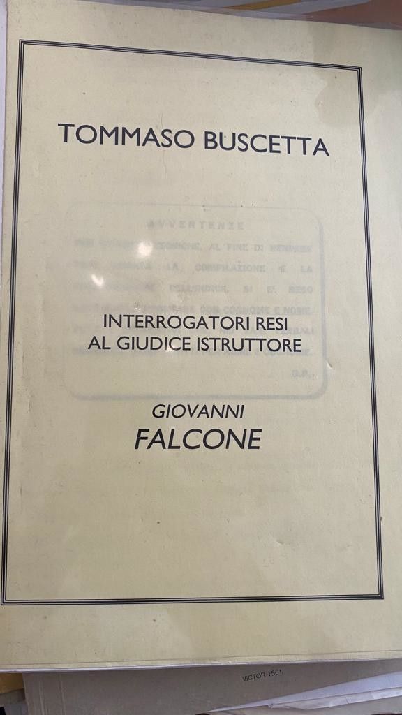 Il fascicolo degli interrogatori a Tommaso Buscetta custodito nel 'bunkerino' del Palazzo di giustizia di Palermo