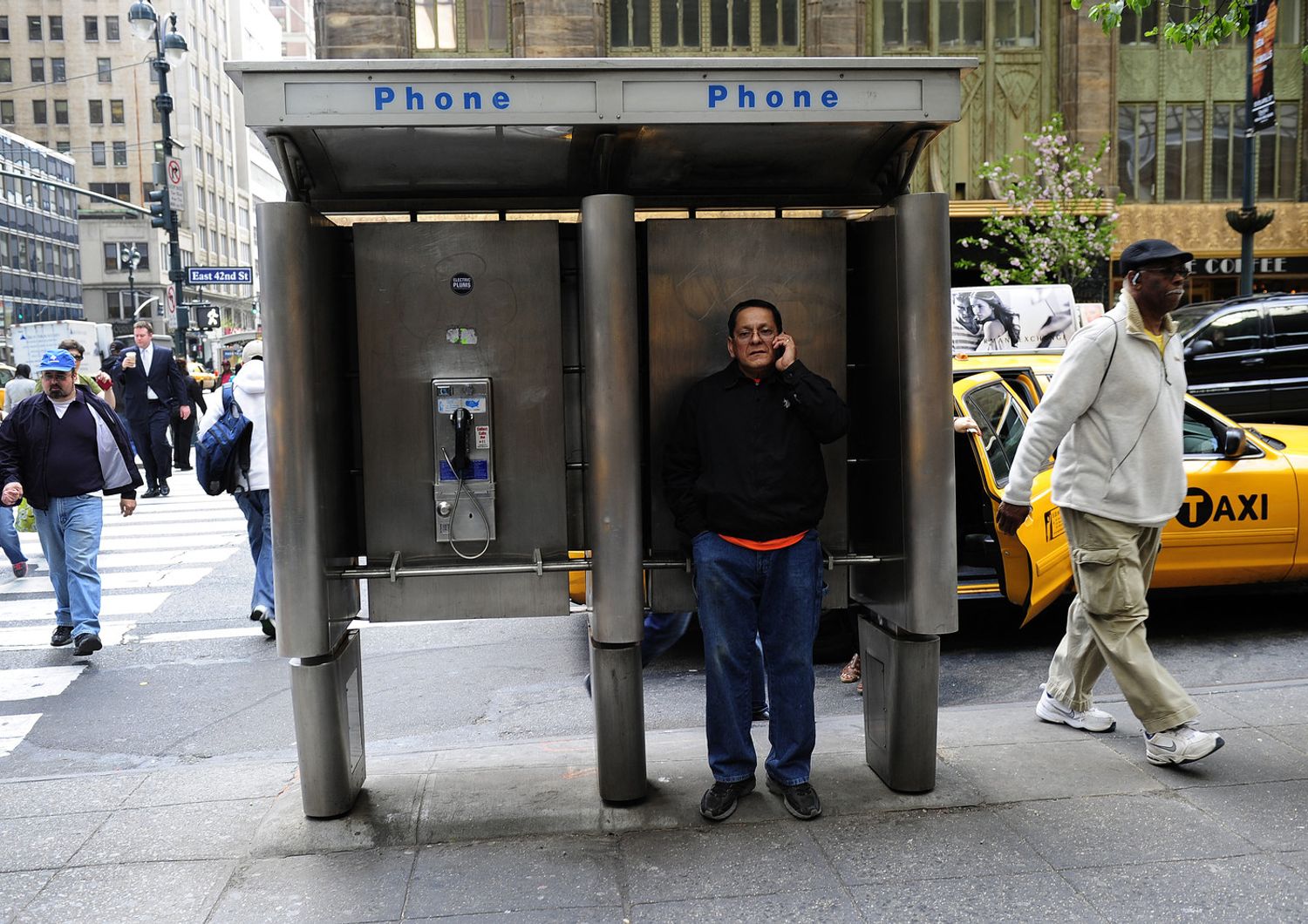 Una cabina telefonica a Manhattan