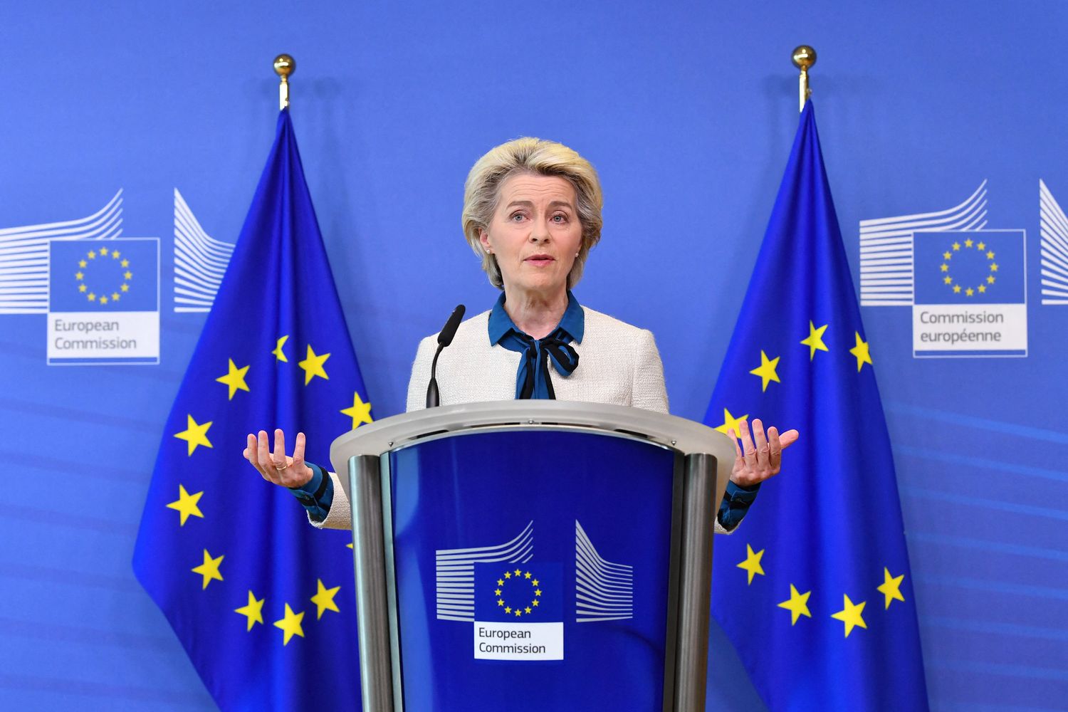 La presidente della Commissione Europea Ursula von der Leyen &nbsp;