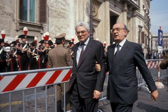 Sergio Mattarella e Ciriaco De Mita nel 1992