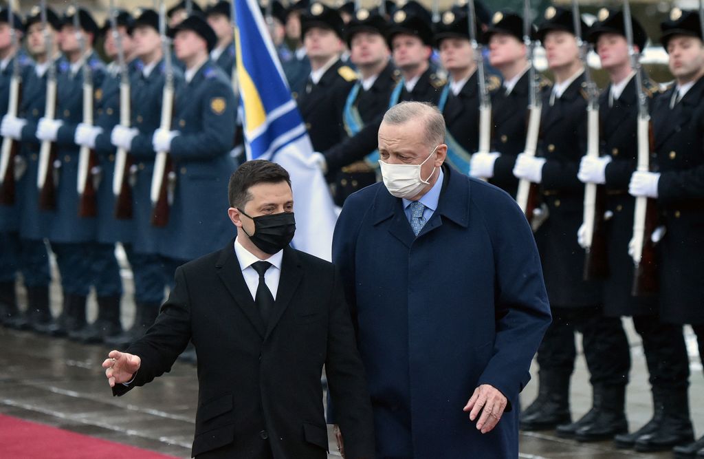 Erdogan e Zelensky a febbraio, prima dell'invasione russa dell'Ucraina