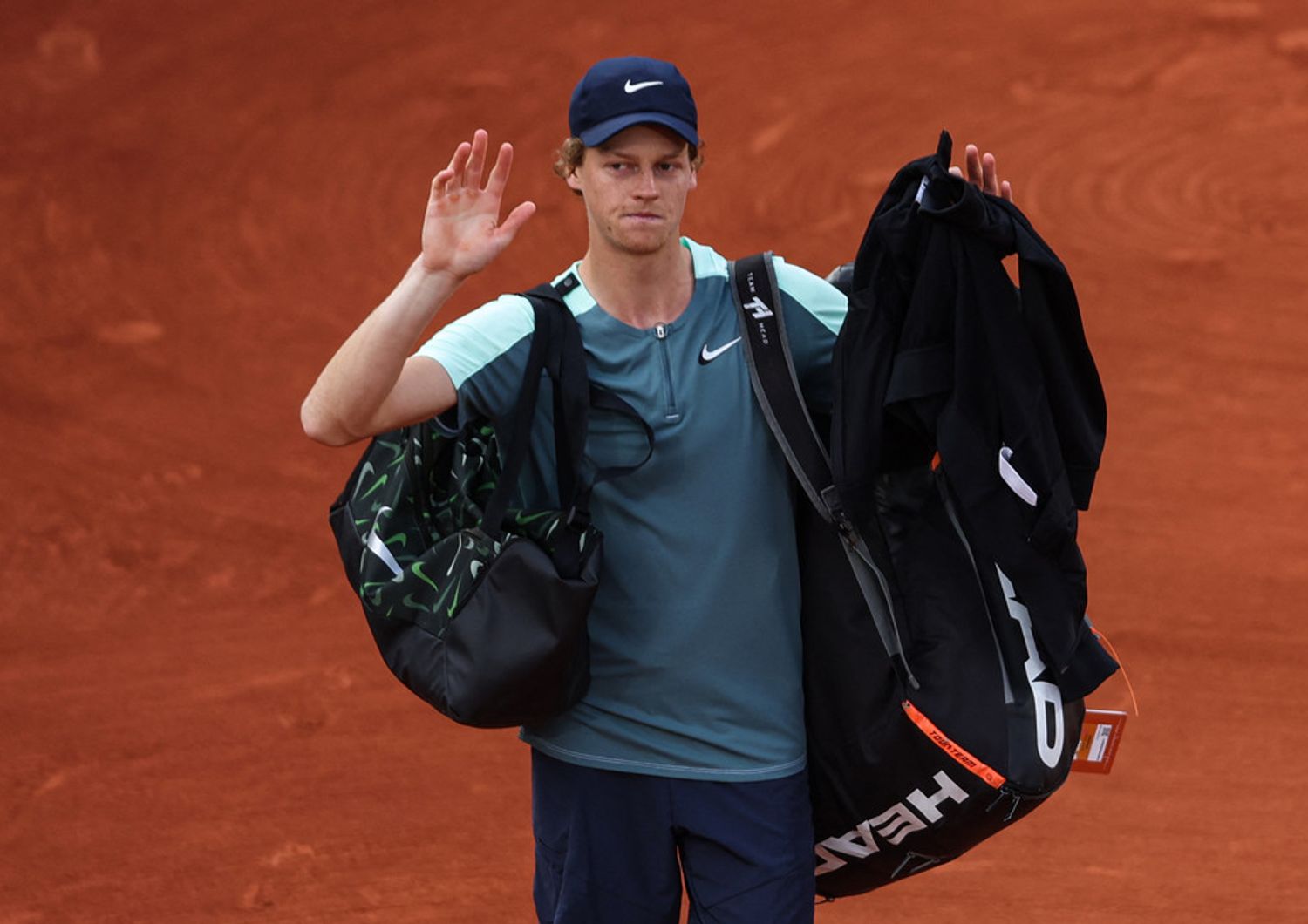 Jannick Sinner al momento del ritiro al Roland Garros&nbsp;