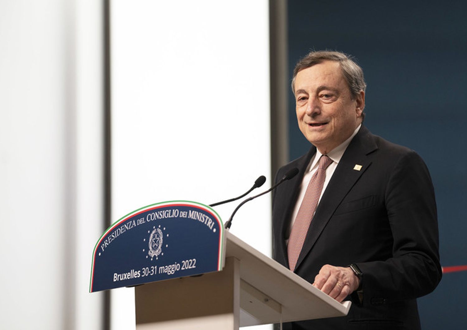 Il premier Mario Draghi al Consiglio Europeo Straordinario&nbsp;