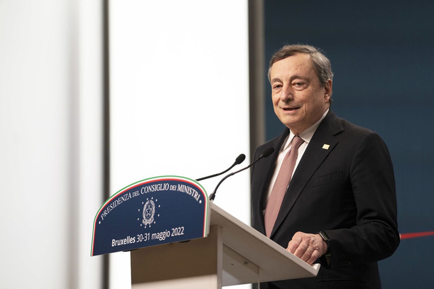 Il premier Mario Draghi al Consiglio Europeo Straordinario&nbsp;