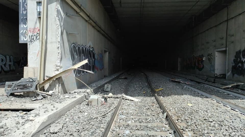 I binari su cui &egrave; deragliato il Frecciarossa a Roma