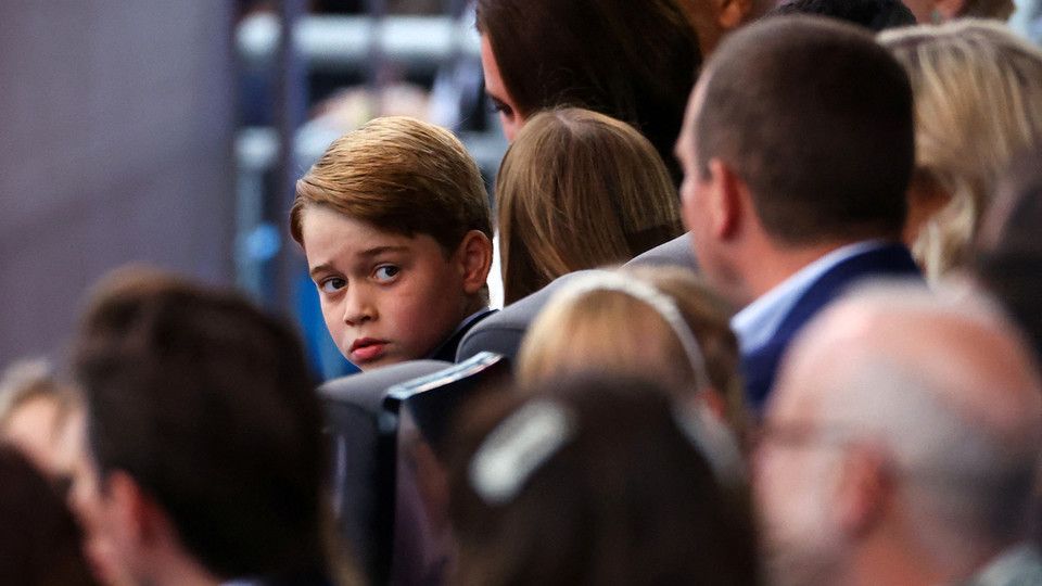 Una smorfia del principe George&nbsp;