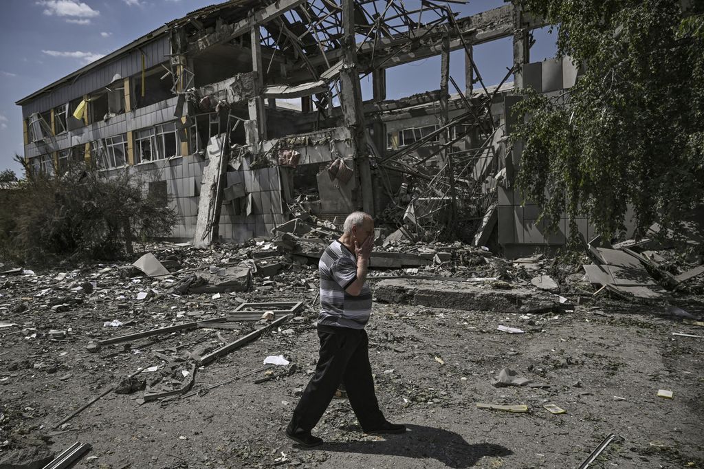 Edificio distrutto dai bombardamenti a Bakhmut&nbsp;