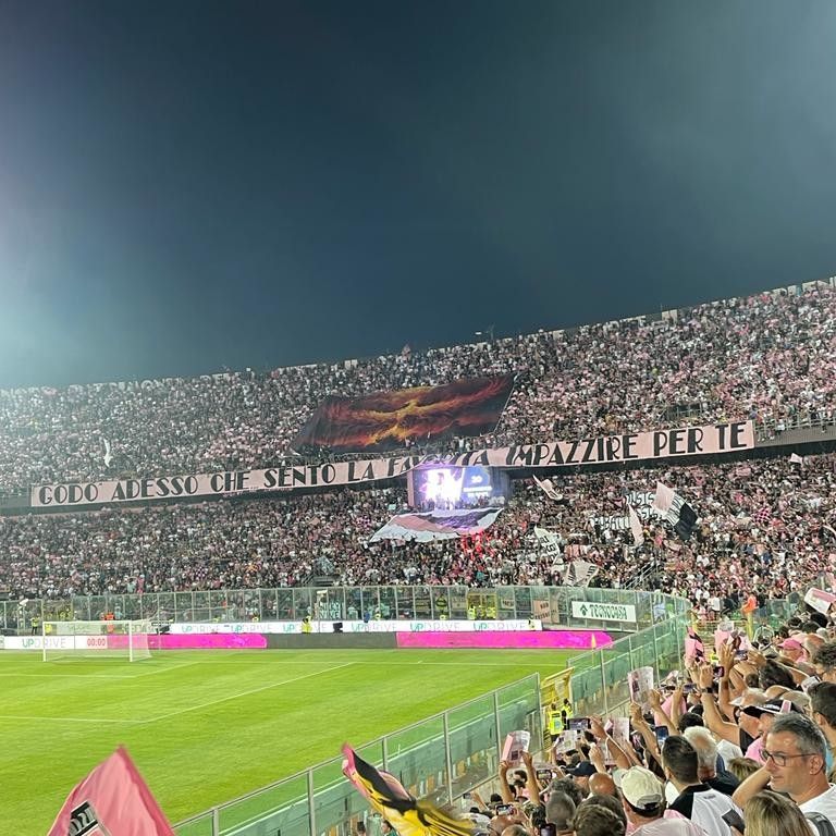 Lo stadio Renzo Barbera. Alla Favorita tutto esaurito per la finale dei play-off per la promozione in Serie B