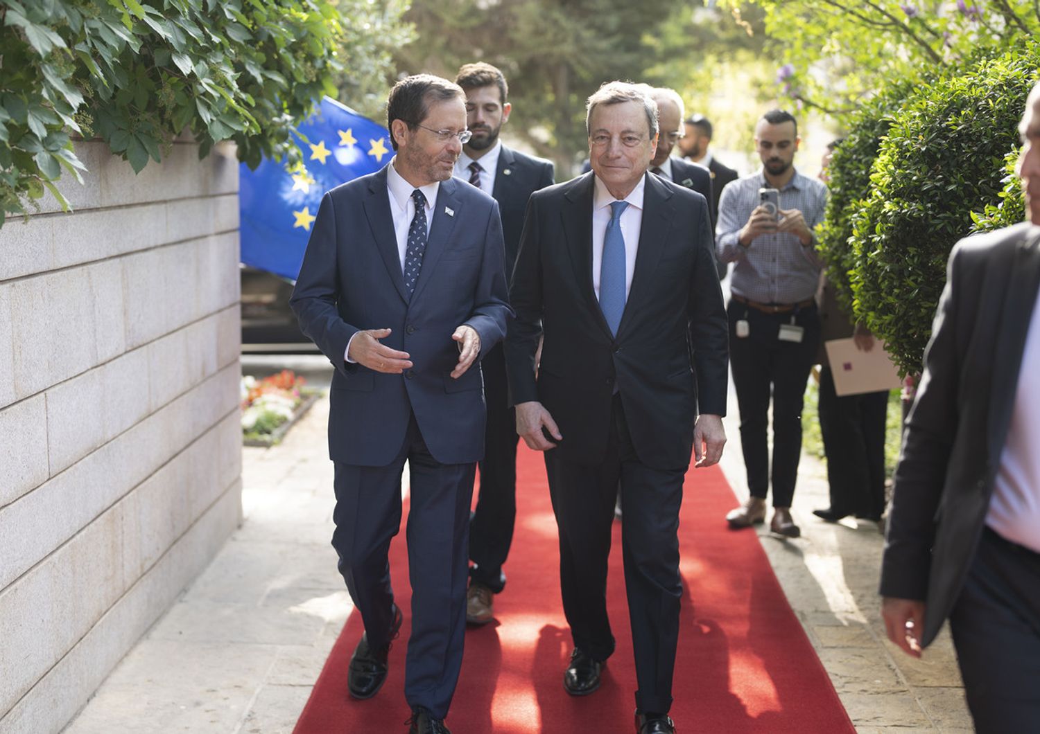 Il Presidente del Consiglio, Mario Draghi, ha incontrato il Presidente dello Stato di Israele, Isaac Herzog&nbsp;
