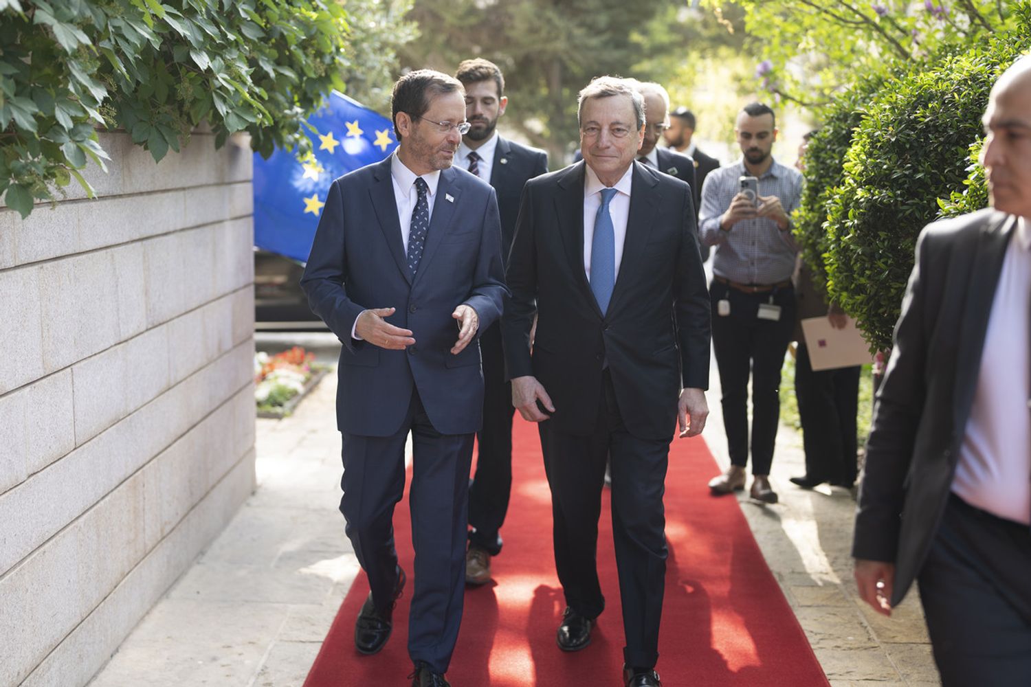 Il Presidente del Consiglio, Mario Draghi, ha incontrato il Presidente dello Stato di Israele, Isaac Herzog&nbsp;