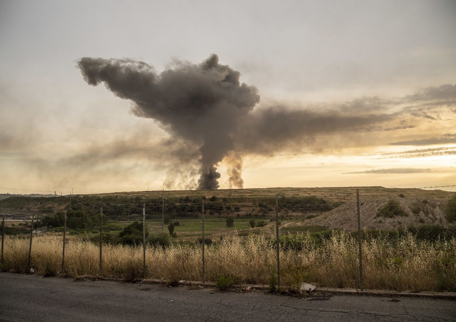 Il fumo dell'incendio di Malagrotta&nbsp;