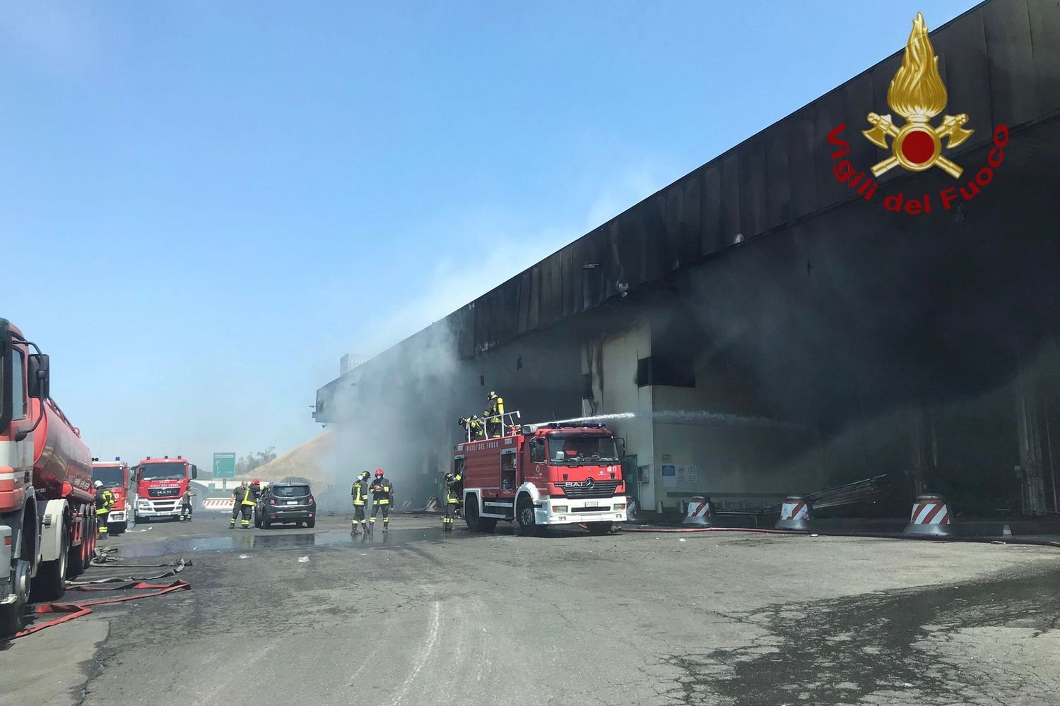Il rogo nel centro di trattamento dei rifiuti di Malagrotta&nbsp;