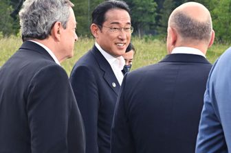 Mario Draghi, Fumio Kishida e Olaf Scholz