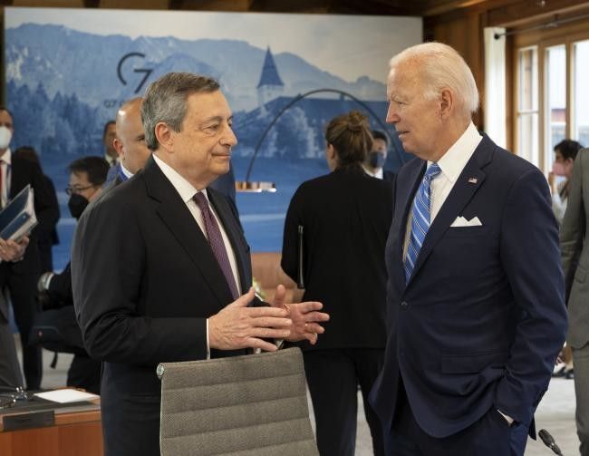 Il premier Mario Draghi e il presidente Usa Joe Biden&nbsp;