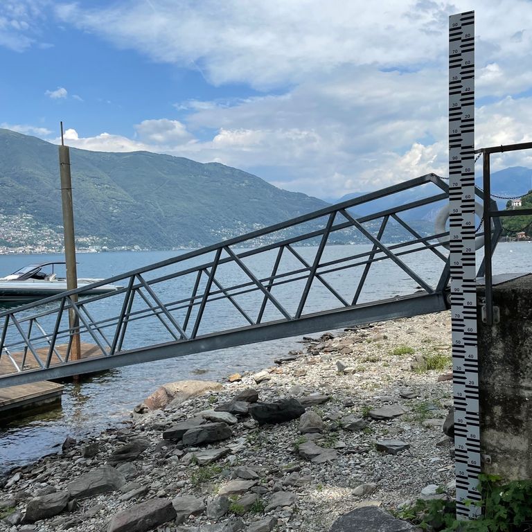 Il livello del Lago Maggiore nell'ondata di caldo e siccit&agrave; del 2022