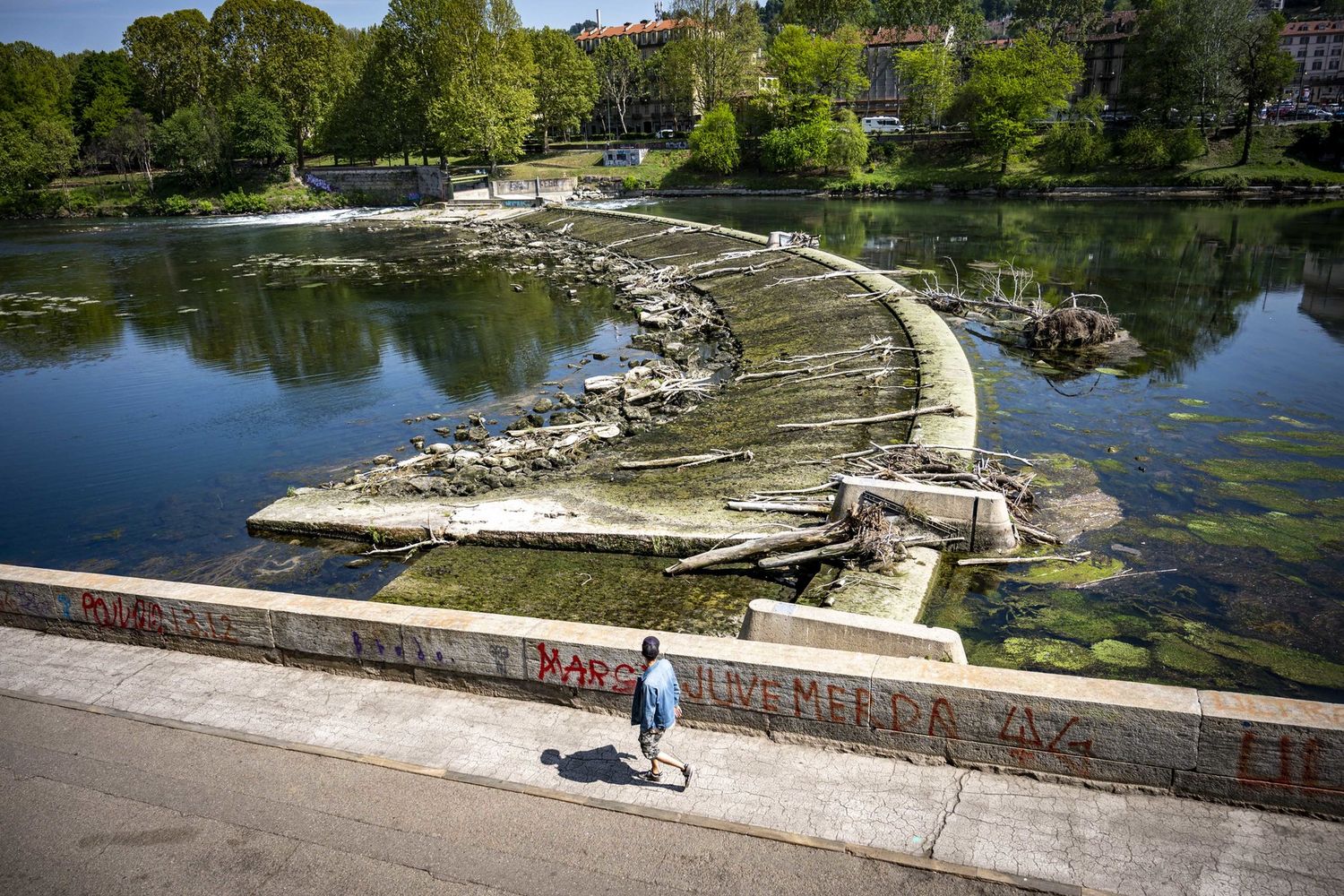 Il Po in secca a Torino