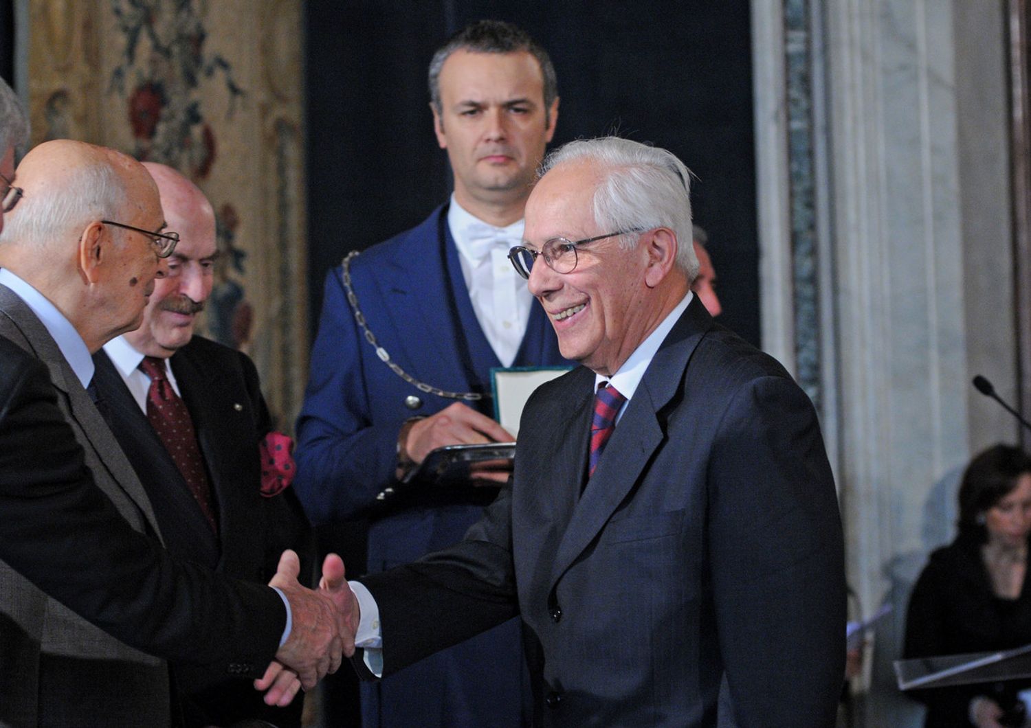 Il presidente della Repubblica Giorgio Napolitano conferisce il titolo di Cavaliere del Lavoro ad Aldo Balocco