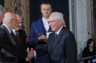 Il presidente della Repubblica Giorgio Napolitano conferisce il titolo di Cavaliere del Lavoro ad Aldo Balocco