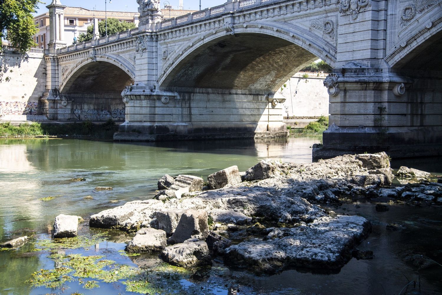 Siccità, livello del Tevere a Roma