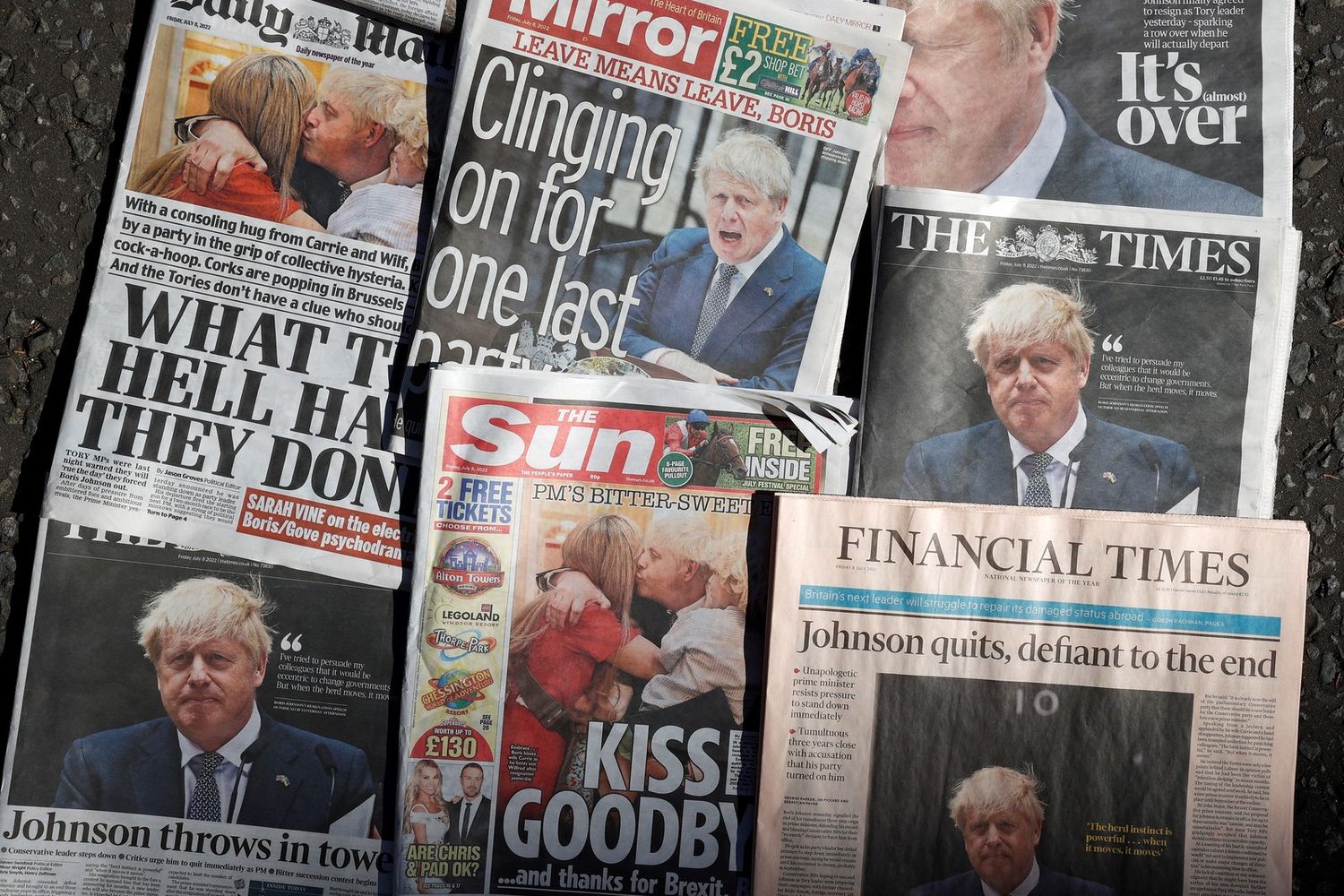 Giornali inglesi sugli scandali intorno a Boris Johnson