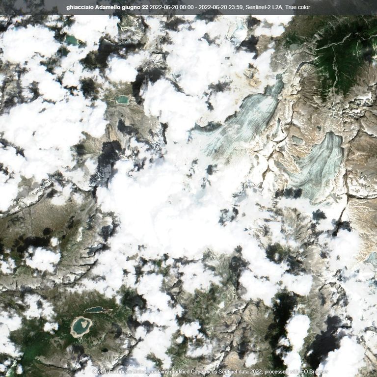 Marmolada, immagini satellitari