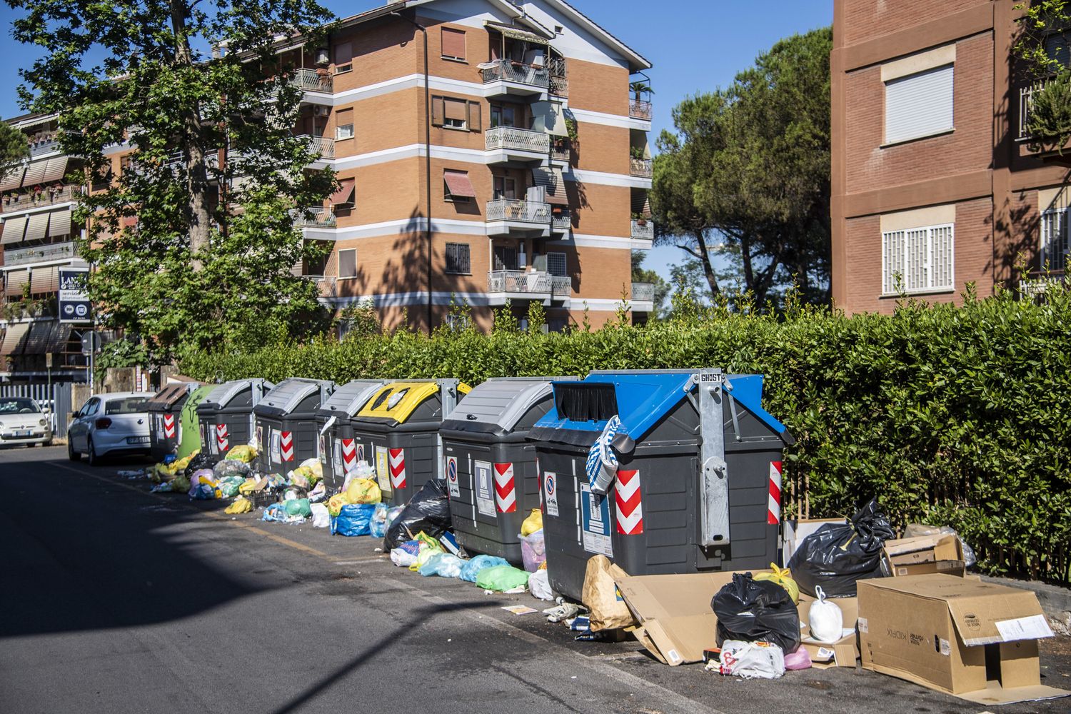 Cassonetti, rifiuti, Roma
