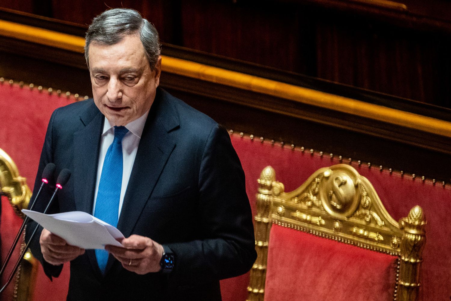 Mario Draghi in Senato