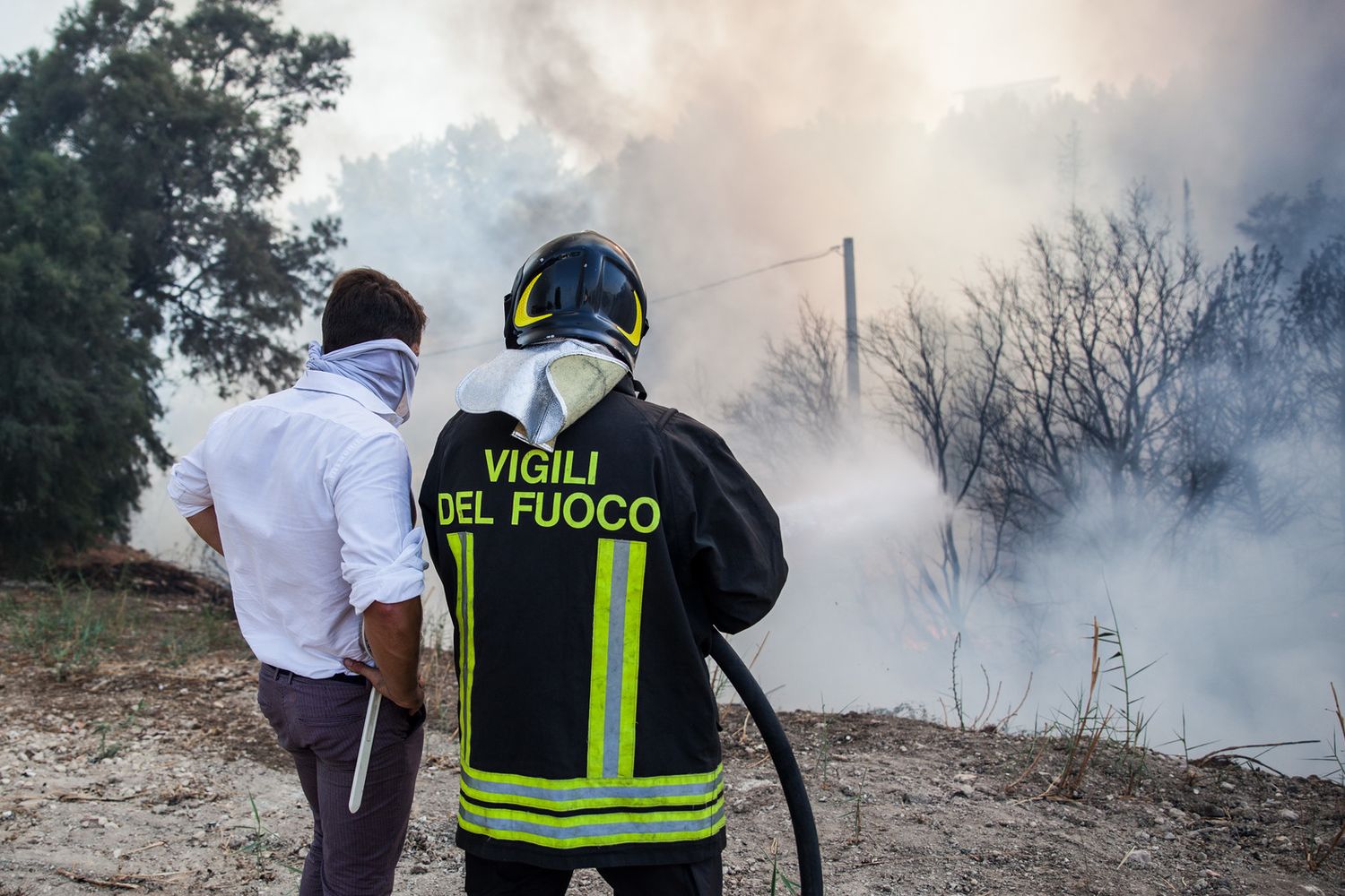Bruciano ettari di bosco
