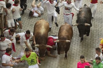 La corsa dei tori a Pamplona