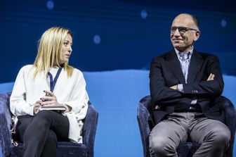 Giorgia Meloni ed Enrico Letta