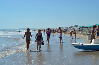 Una spiaggia di Rimini