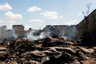Distruzioni nell&rsquo;area di Kherson, Ucraina