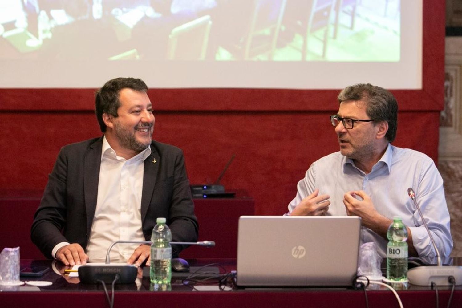 Matteo Salvini e Giancarlo&nbsp; Giorgetti
