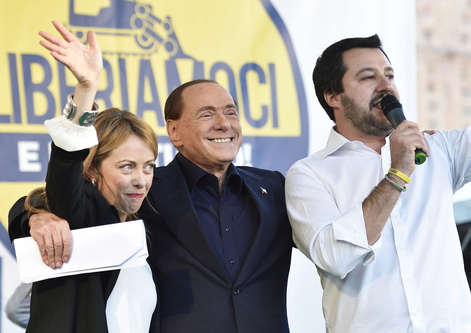 Giorgia Meloni, Silvio Berlusconi e Matteo Salvini&nbsp;